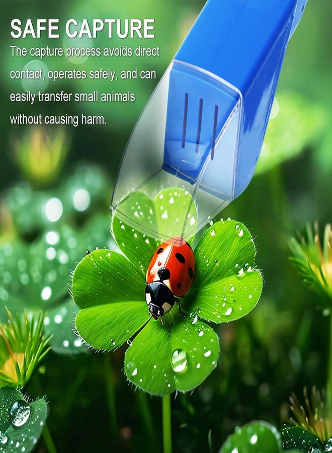 MILEDU 2Pcs Small Animals Catcher Quick Release Humane Catching Tool Clear Contactless Observer Kids Adults Nature Exploration Container to Capture Butterflies, Bees, Spiders, etc (Yellow+Blue) - Image 5